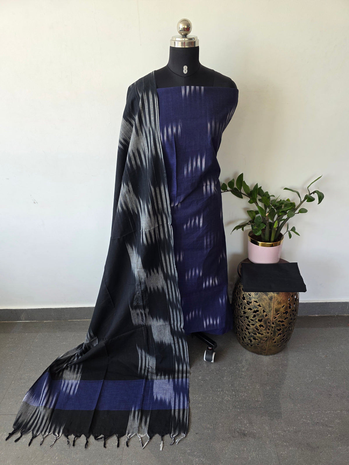 Ikkat south cotton salwar set -HA352