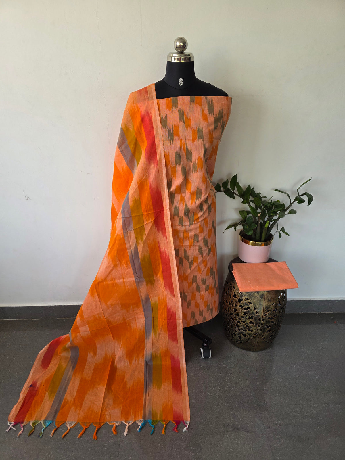Ikkat south cotton salwar set -HA348