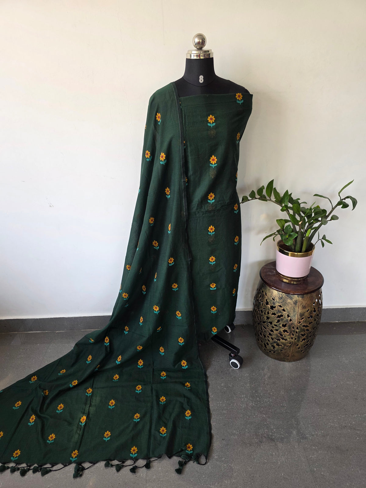 Handloom Mul cotton jamdhani set-JMM705