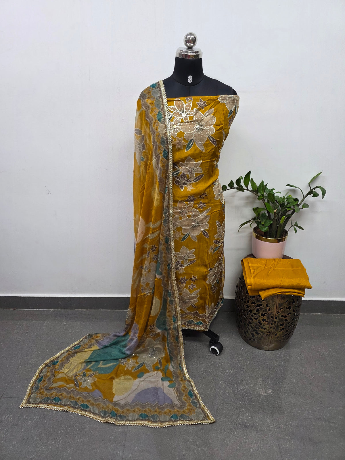Pure natural digital crepe  handwork silk set -FC94