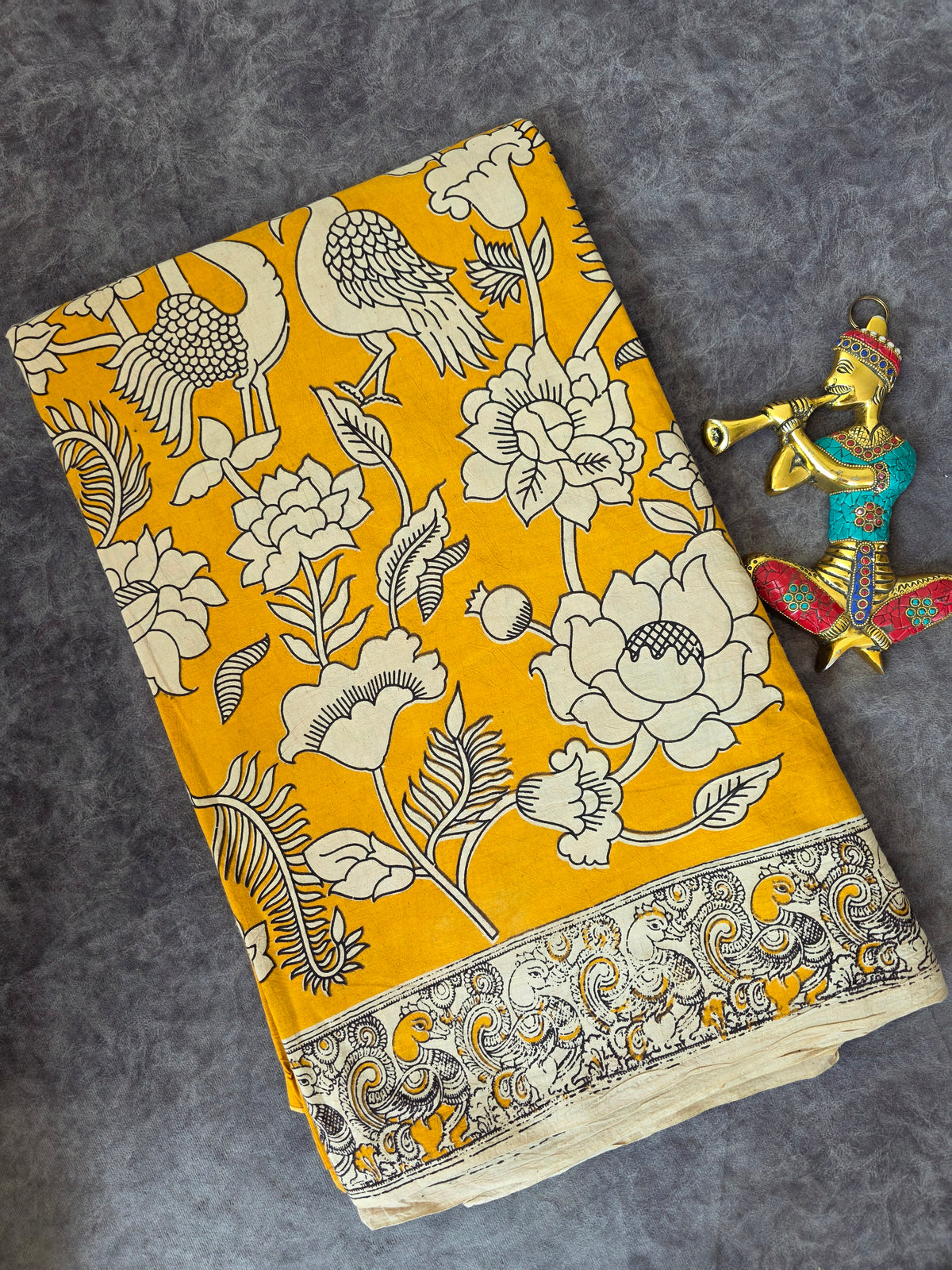 Pure kalamkari cotton running material-AK491