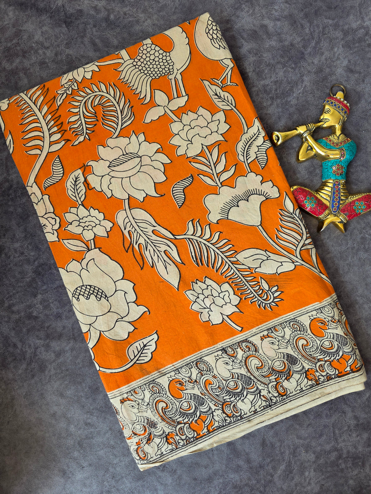 Pure kalamkari cotton running material-AK492