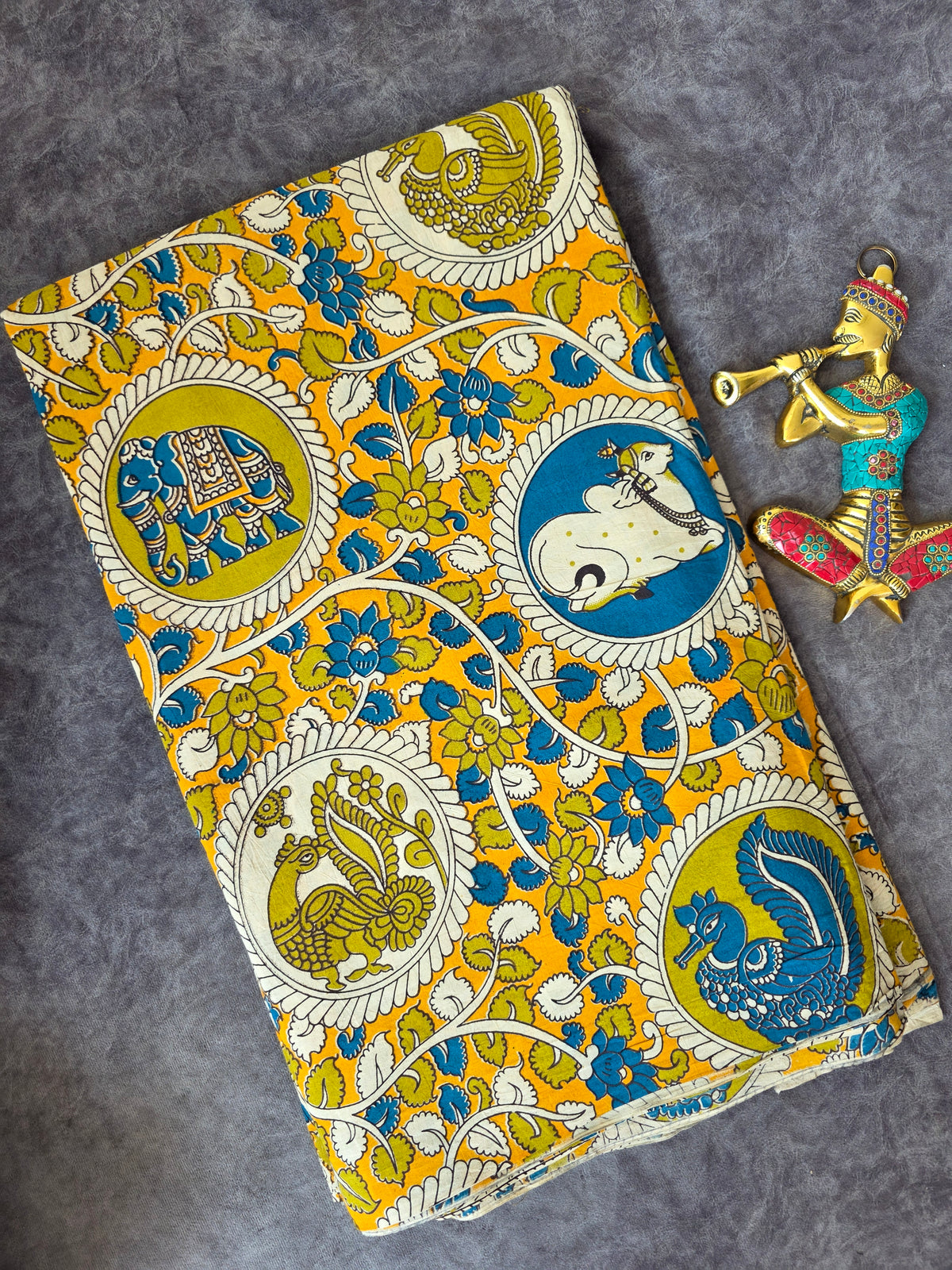 Pure kalamkari cotton running material-AK493