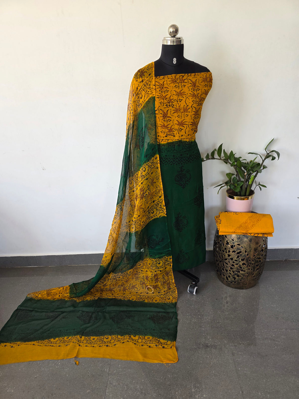 Handblock georgette salwar set -GE274