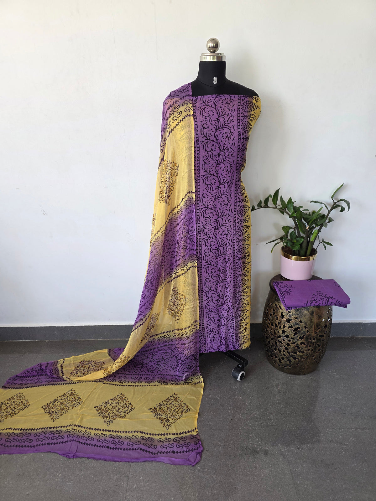 Handblock georgette salwar set -GE271