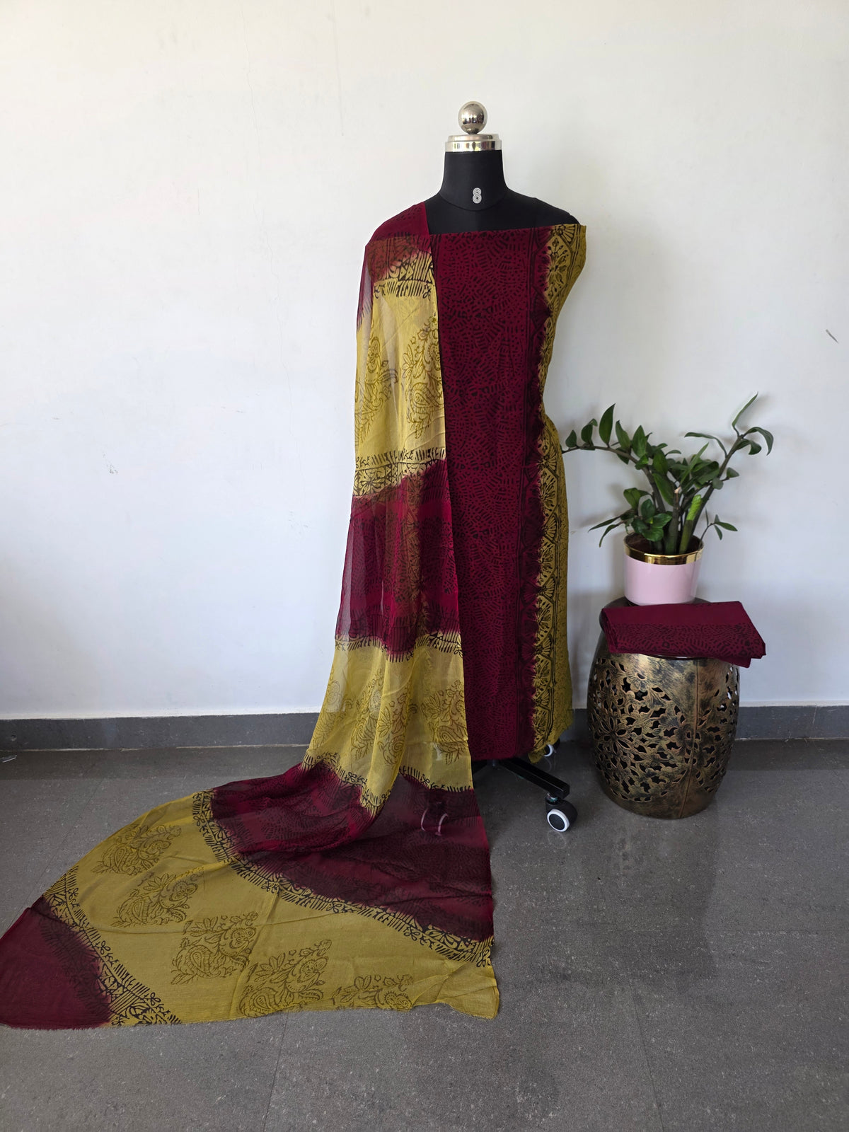 Handblock georgette salwar set -GE279