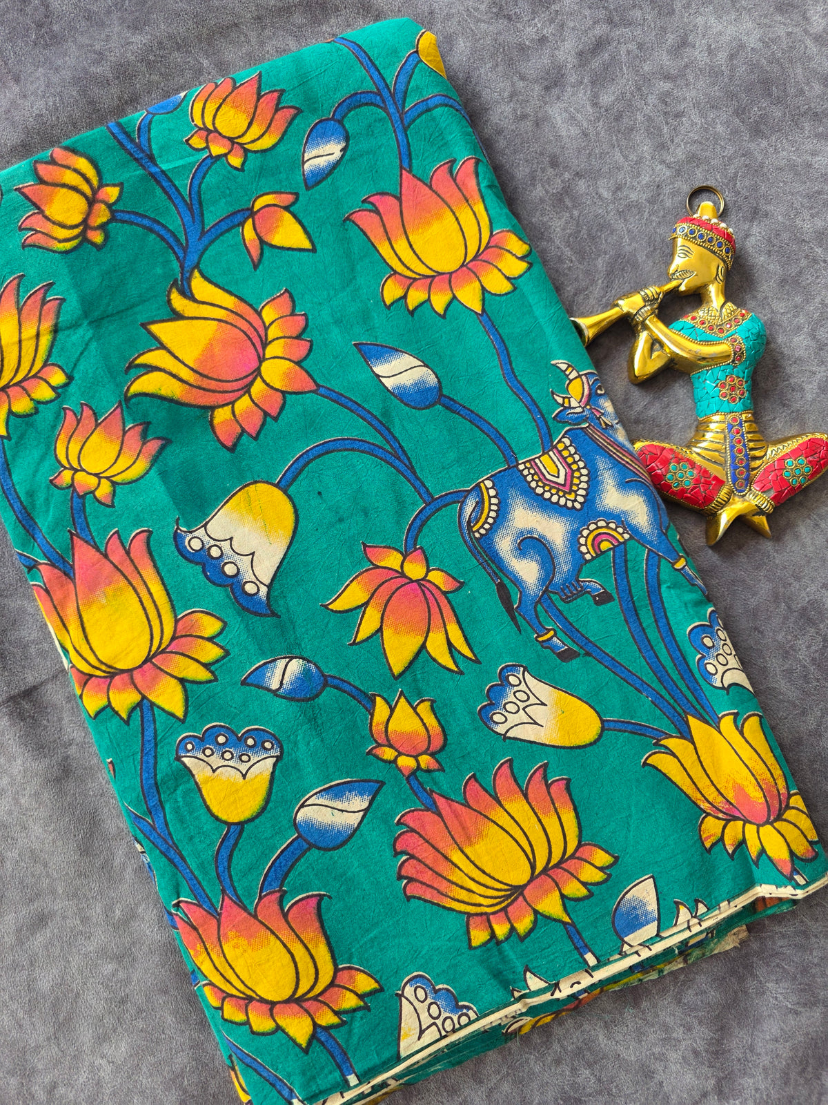 Pure kalamkari cotton running material-AK497