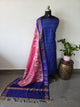 Handloom Sico ikkat top with Pure ikkat silk duppatta- JM130