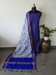 Handloom Sico ikkat top with Pure ikkat silk duppatta- JM136