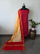 Handloom Sico ikkat top with Pure ikkat silk duppatta-  JM142