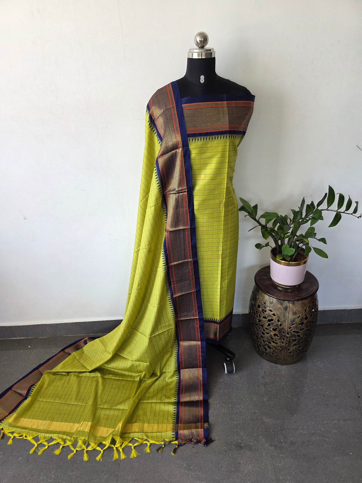 Kovilpattu Checked soft silk salwar-NA791