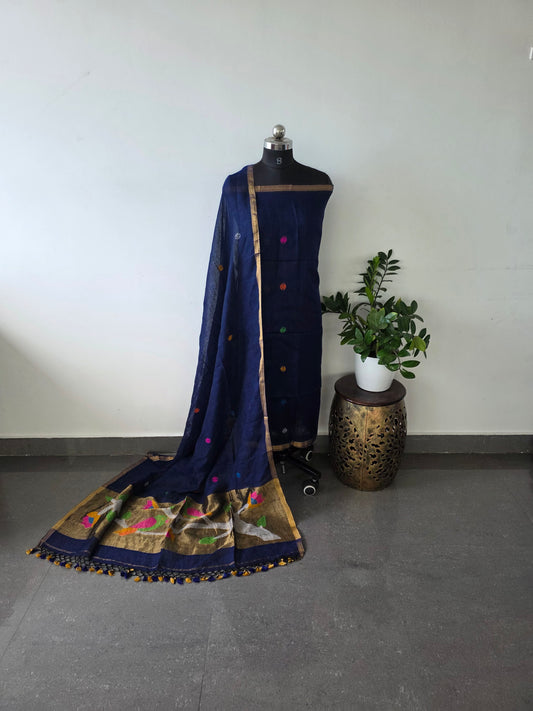 premium linen Paithani jamdhani set - PJ3