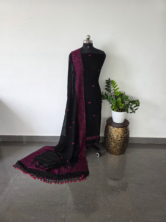 premium handloom pure linen jamdhani set - PJ7
