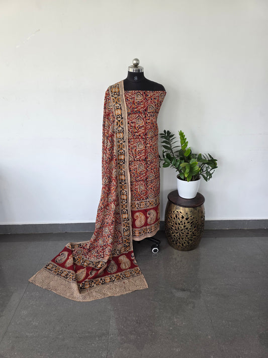 Handblock pure kalamkari cotton with border - HK2