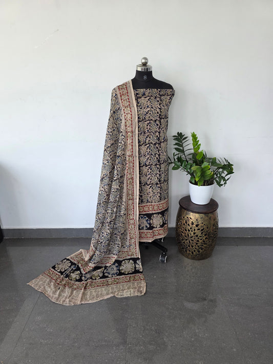 Handblock pure kalamkari cotton with border - HK3