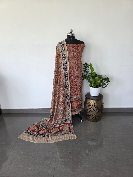 Handblock pure kalamkari cotton with border - HK7