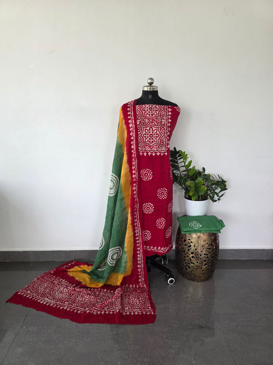 Pure batik cotton set - red