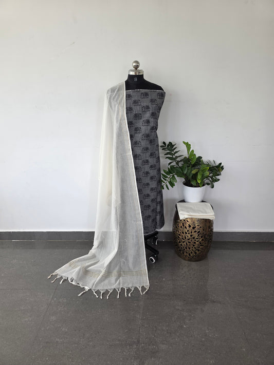 Pure handloom warli cotton set - w7