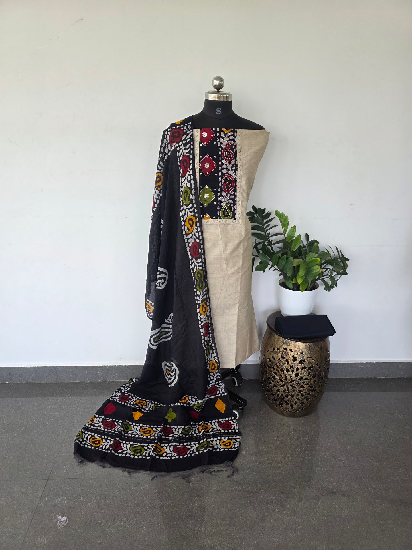 Batik silk cotton set -  blue KB21