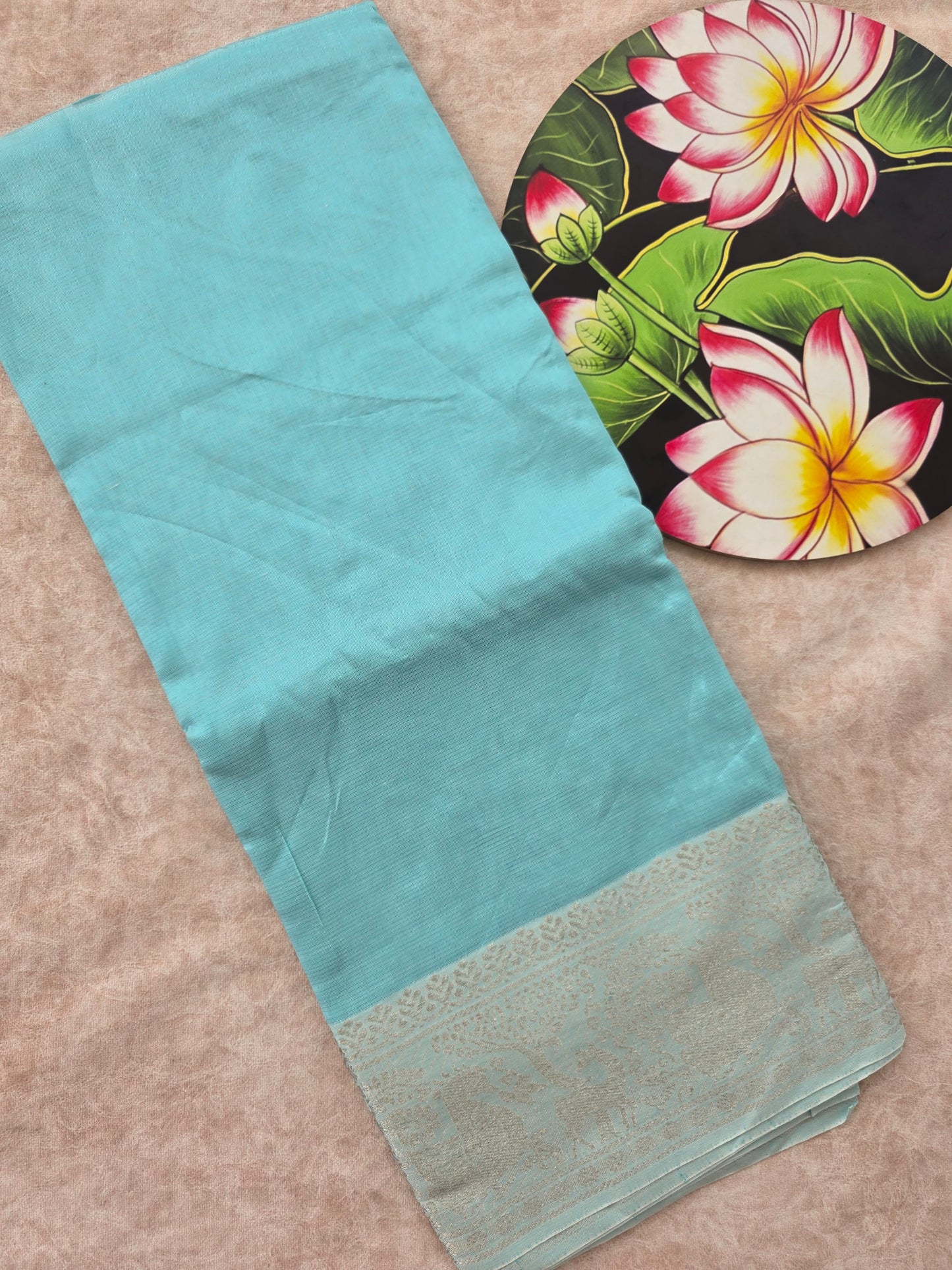 Premium semi mangalagiri pattu saree - MS12