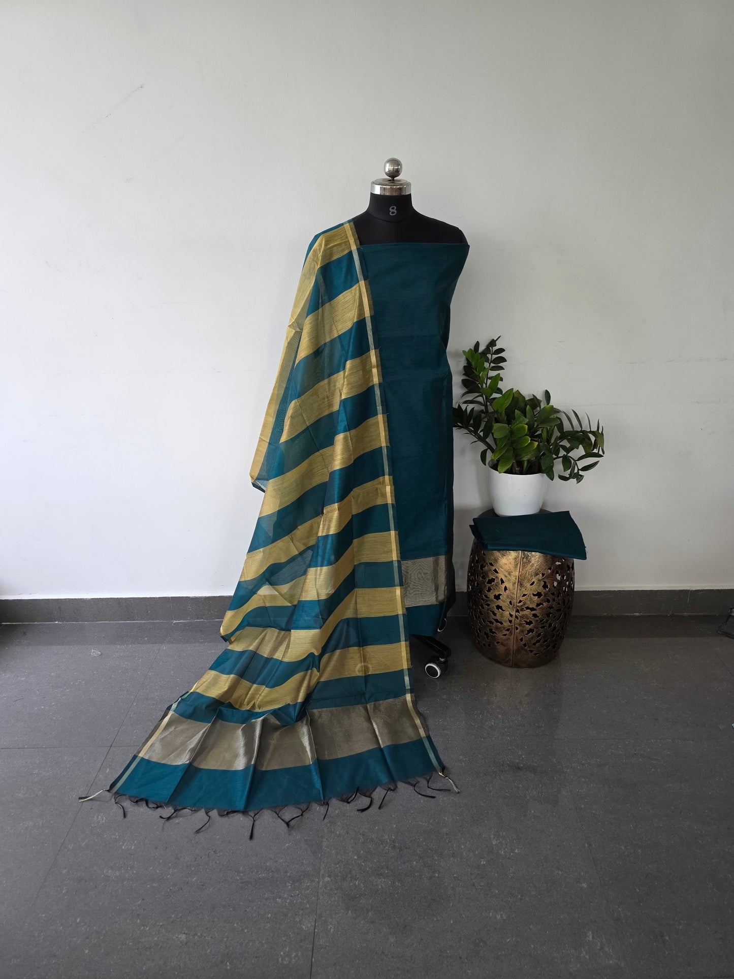 Georgeous Maheswari cotton by silk salwar set - ma5