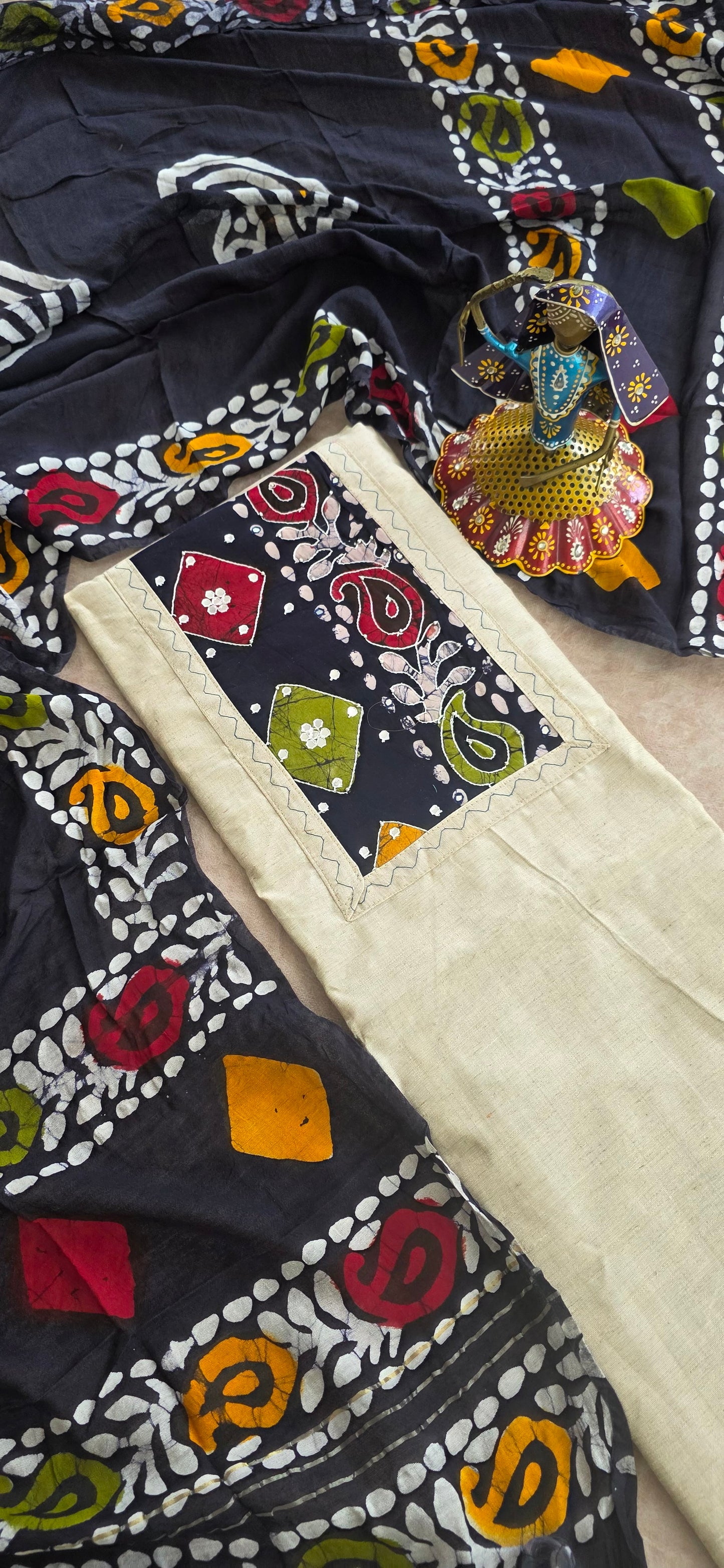 Batik silk cotton set -  blue KB21