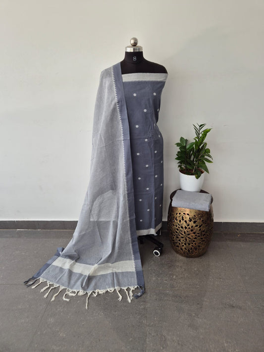 Pure handloom cotton set - grey