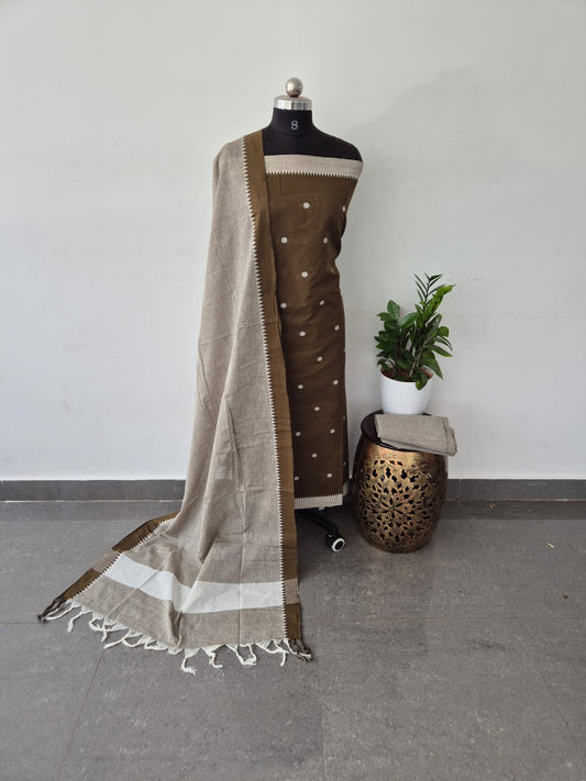 Pure handloom cotton set - Mehandhi green