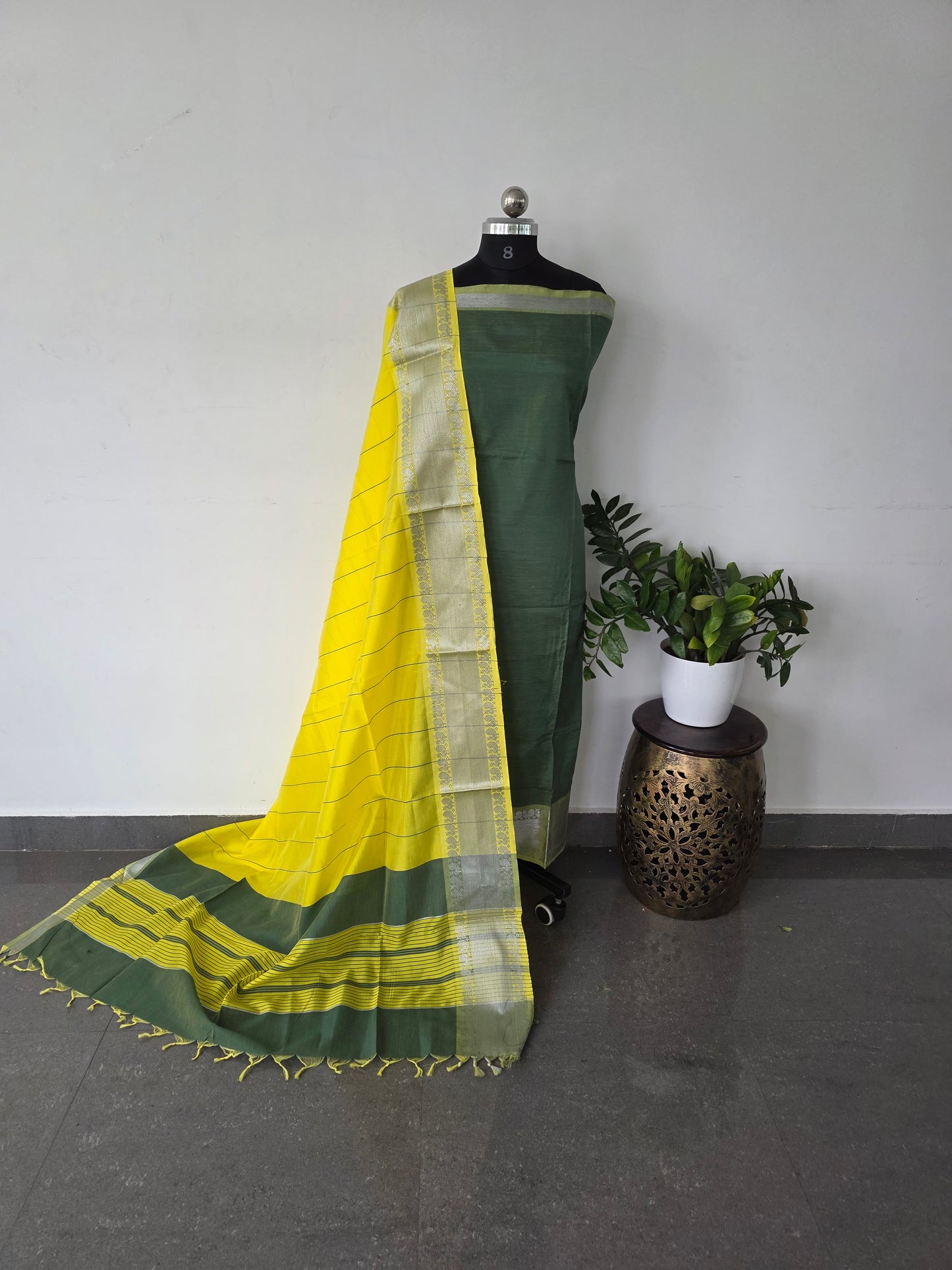 Premium semi mangalagiri silk set - PM6