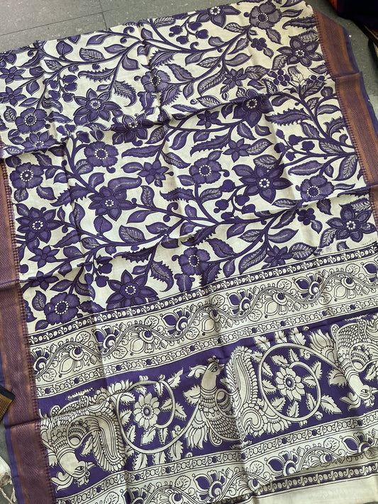 Pure chennuri kalamkari silk duppatta - D14