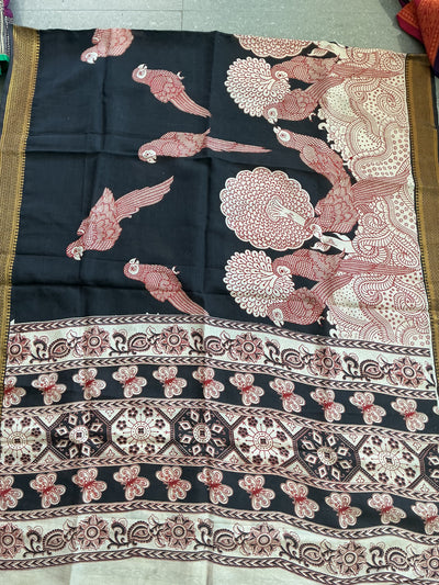 Pure chennuri kalamkari silk dupatta -D19