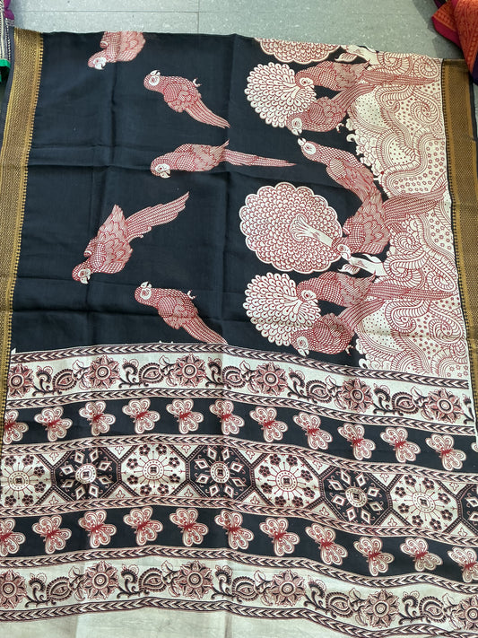 Pure chennuri kalamkari silk duppatta -D19