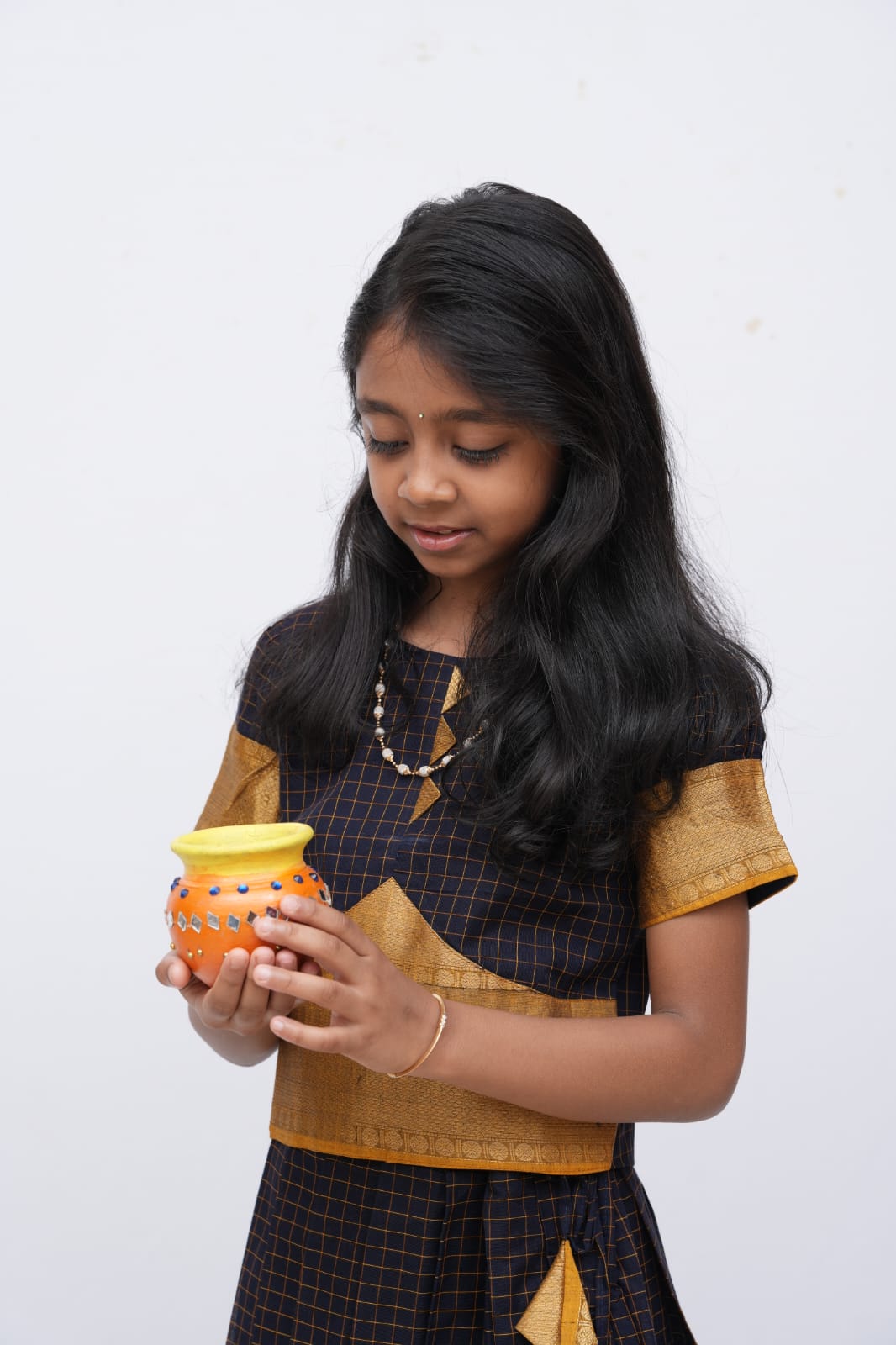 Chettinadu checked Cotton Pavadai Set - C4