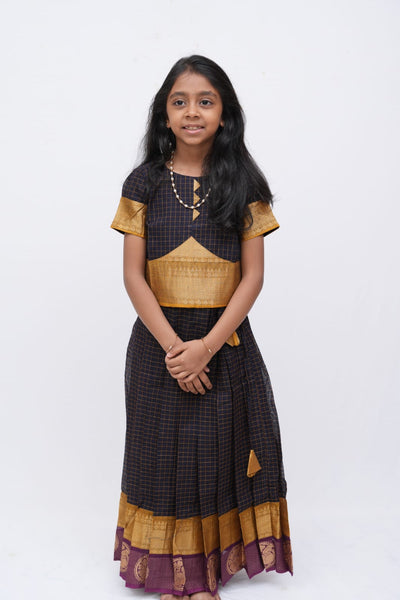 Chettinadu checked Cotton Pavadai Set - C4