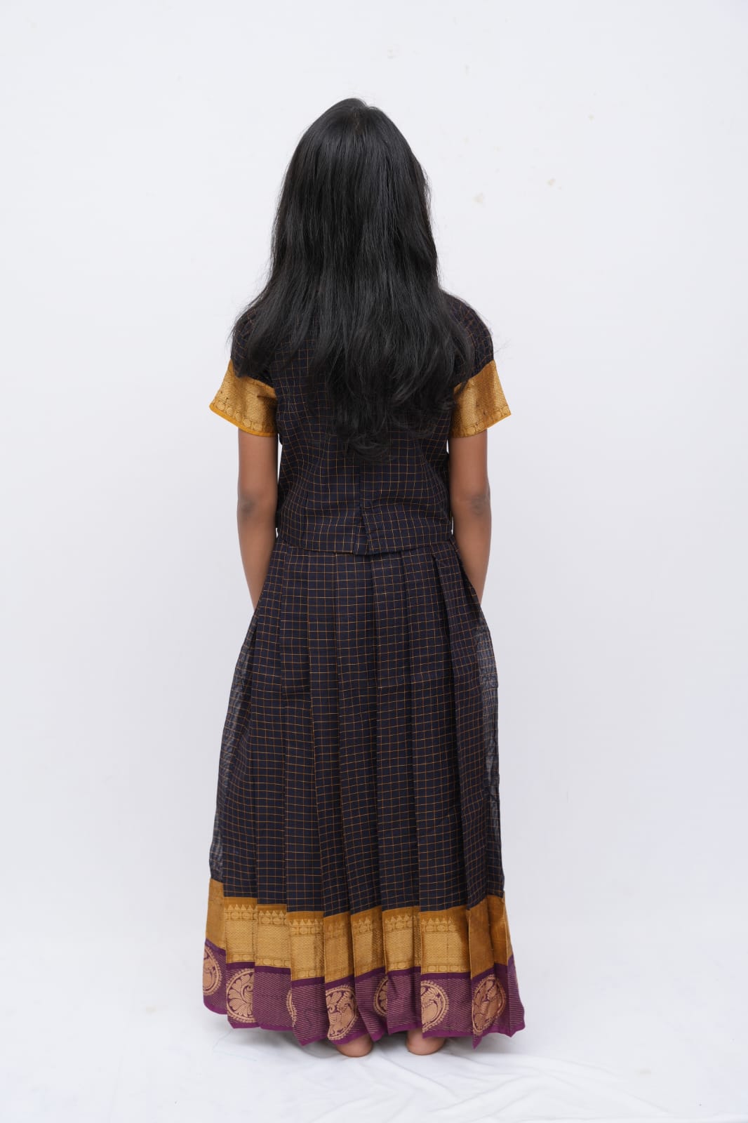 Chettinadu checked Cotton Pavadai Set - C4