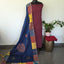 Handcrafted ajrakh cotton top with applique cotton shawl - BAA31