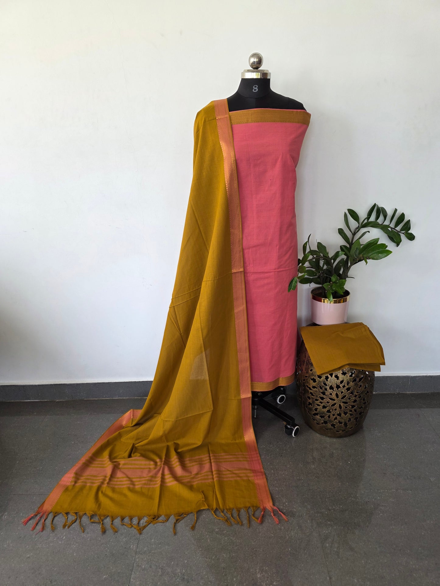 Prewashed mangalagiri south cotton set - HJ76