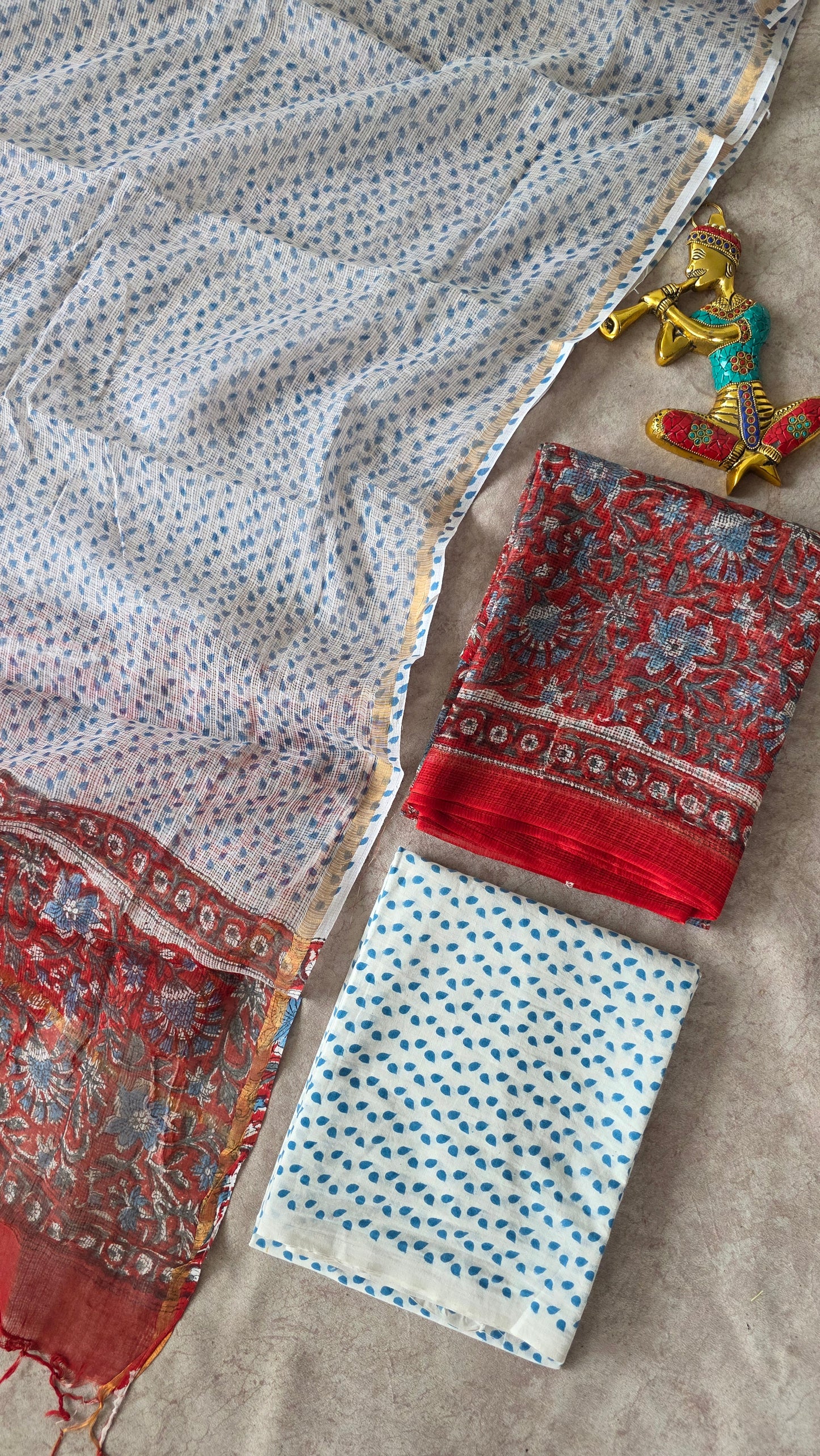 Handblock Jaipuri Kota doria set - JA732