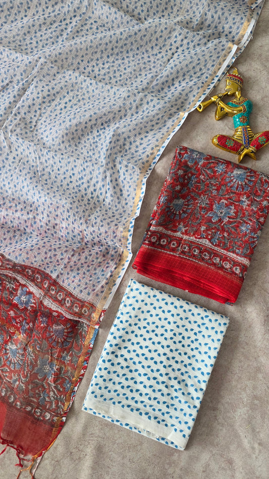 Handblock Jaipuri Kota doria set - JA732