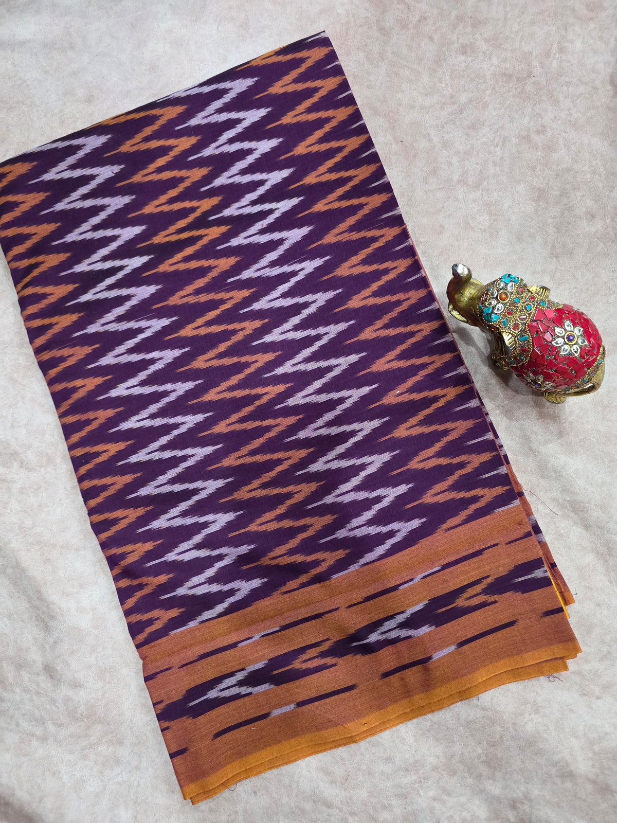 Mercerised warp ikkat saree - WW258