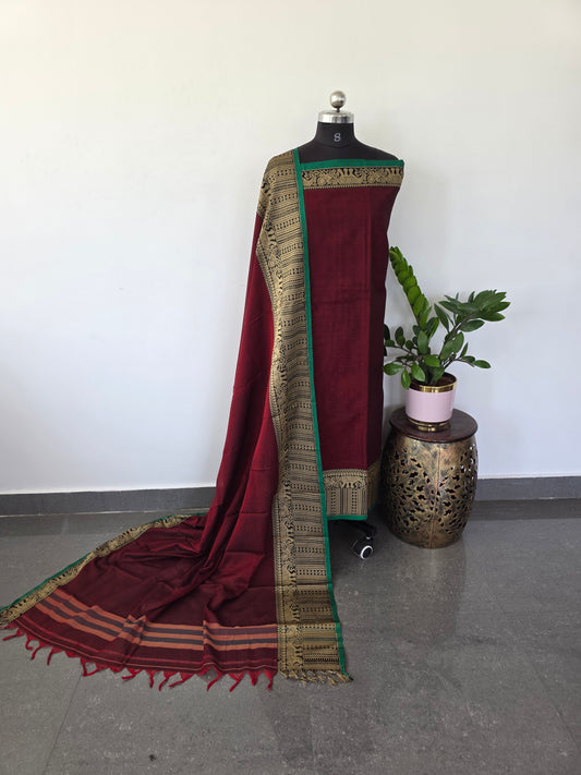 Mercerised narayanapet salwar set with big elephant border (4.5 mtrs)NA7