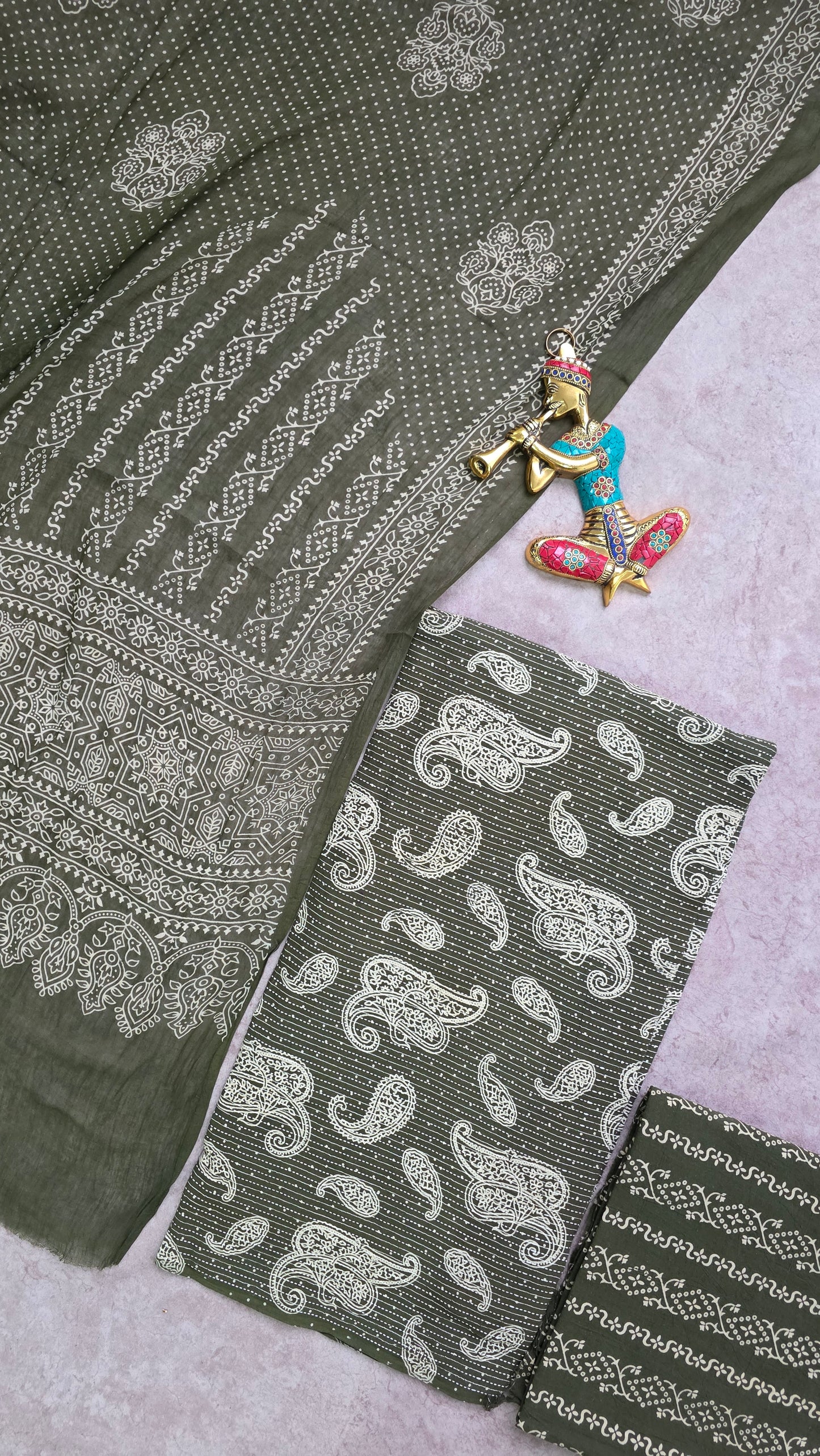 Heavy kantha Ajrakh cotton set - VC101