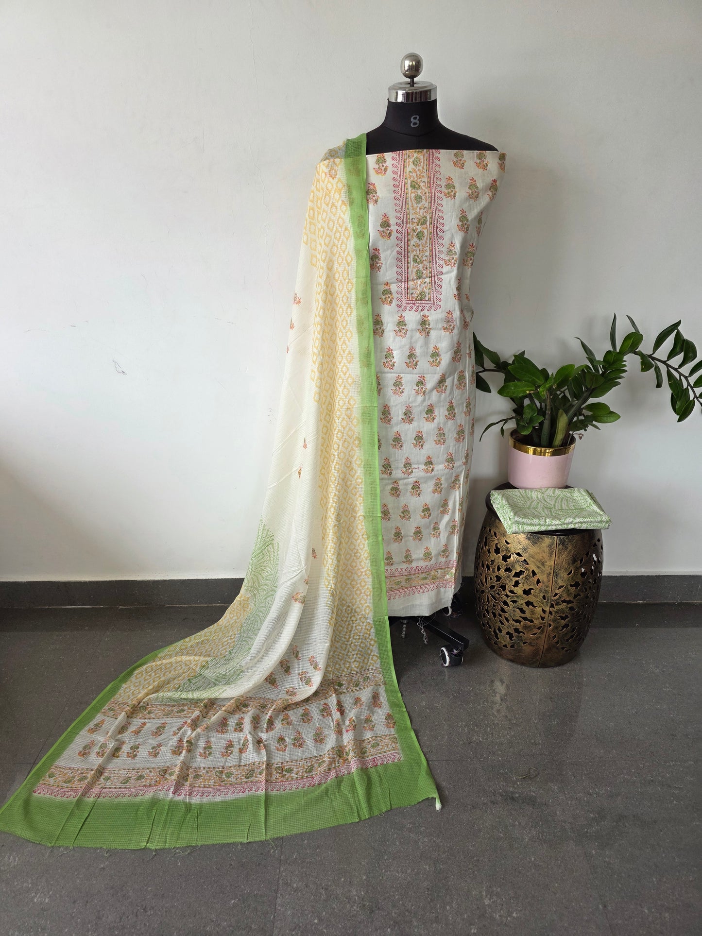 Block printed soft cotton japuri salwar set - AS101