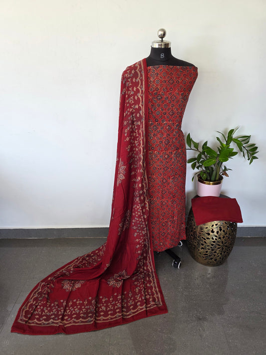 Modal ajrakh silk set - JA779