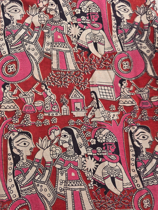Pure kalamkari cotton running material (1 meter) - KM41