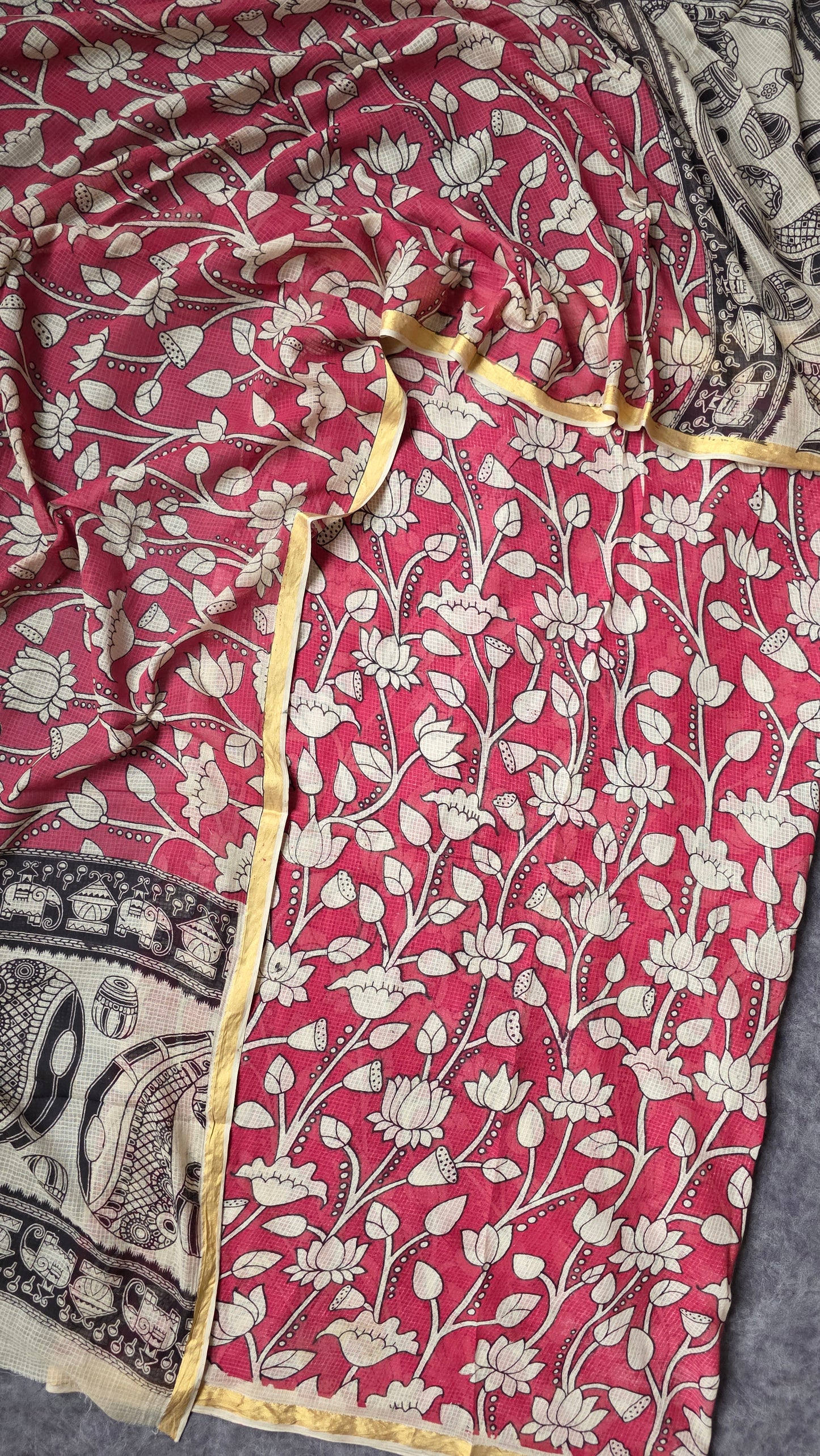 Handcrafted Kota kalamkari set (2 pc set )- AK308