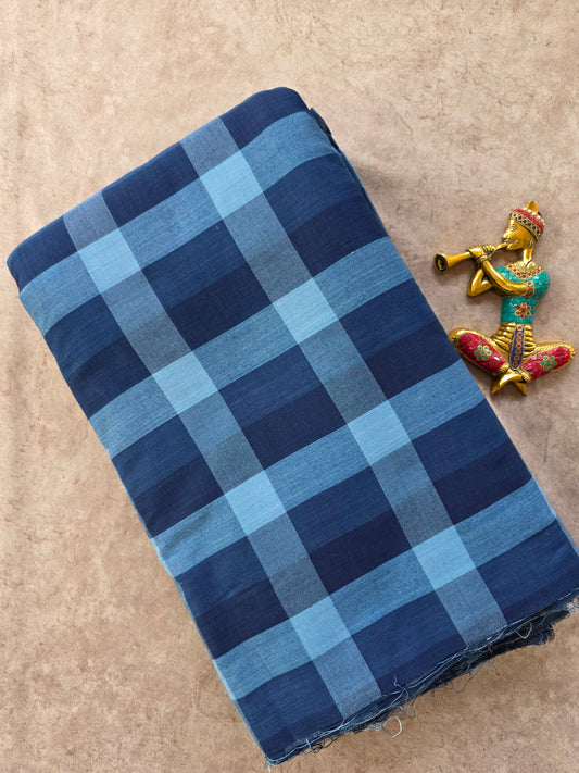 Checked prewashed south cotton running material (0.5 mtrs) - HRM291