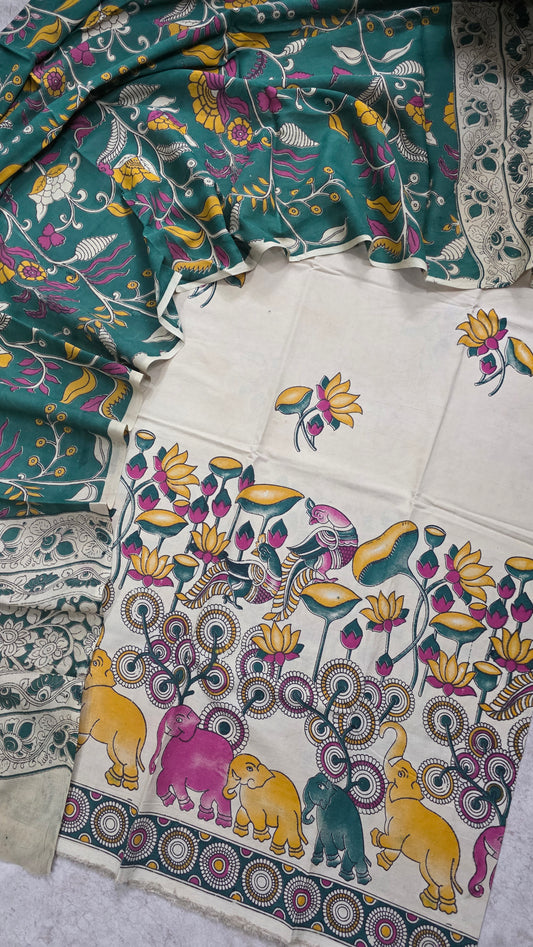 Penkalamkari- inspired  kalamkari  cotton set - RV174