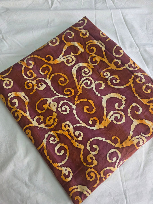 Handcrafted batik cotton running material (0.5 mtrs )- HB34