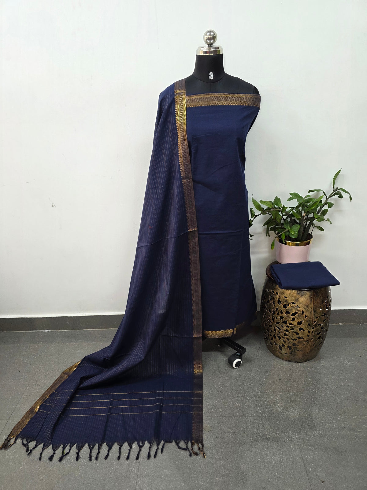 Mangalagiri cotton set (blue) - HA173
